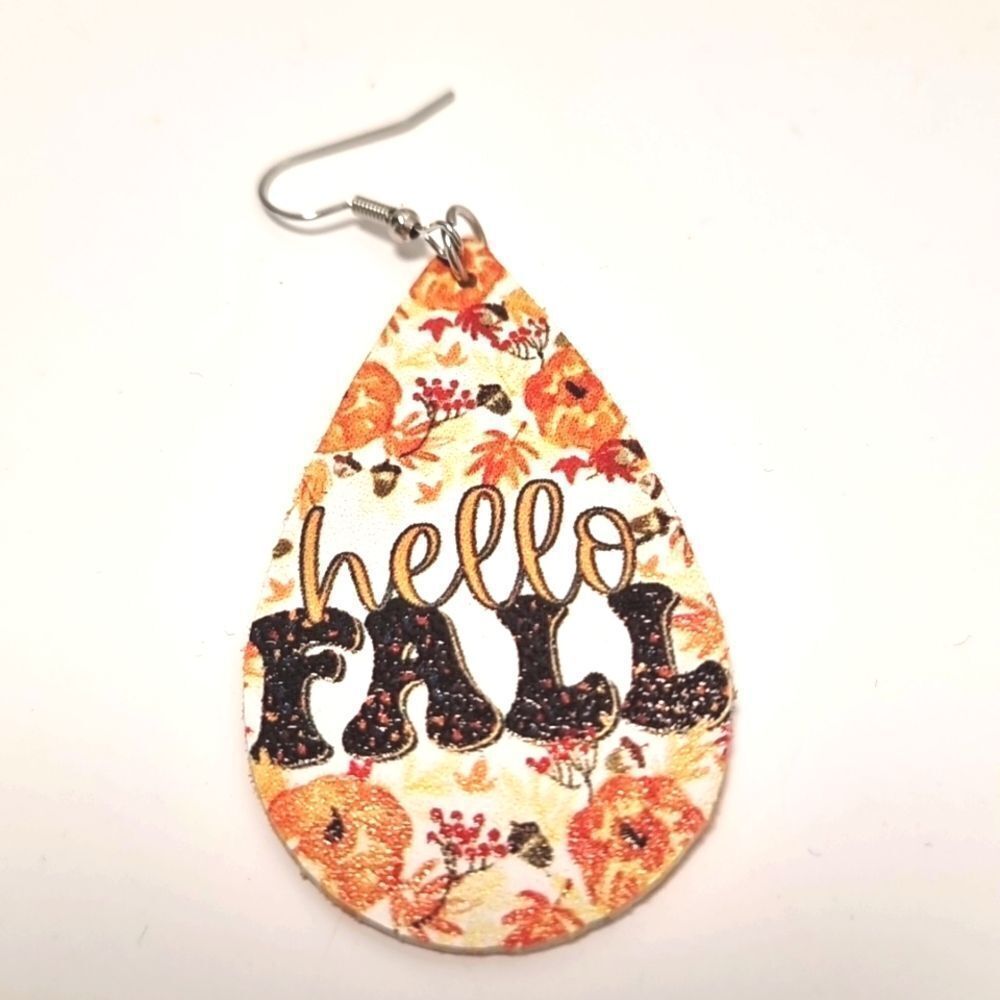 👋 Leaf Graphic Earrings " Welcome Fall" | Mix And Match 3/$20 - Picture 3 of 6